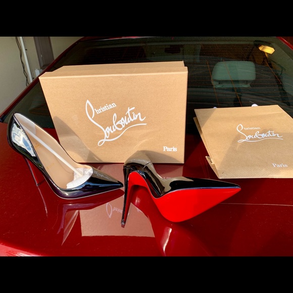 Christian Louboutin Shoes - Christian Louboutin Black Patent Leather Pumps with Signature Red Soles
